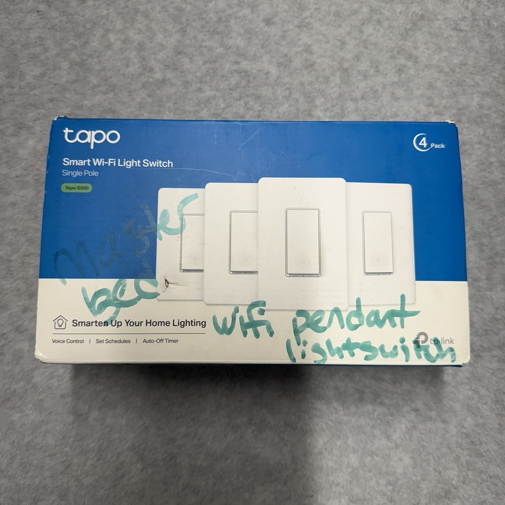 TP-Link Tapo S500D Smart Wi-Fi Dimmer Switch Single Pole 4-Pack Open Box